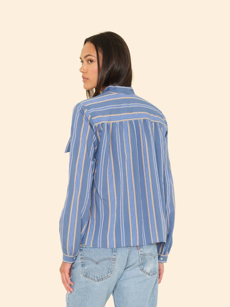X2507 Top Navy Blue Stripe Sabina Top Navy Blue Stripe Sabina Top