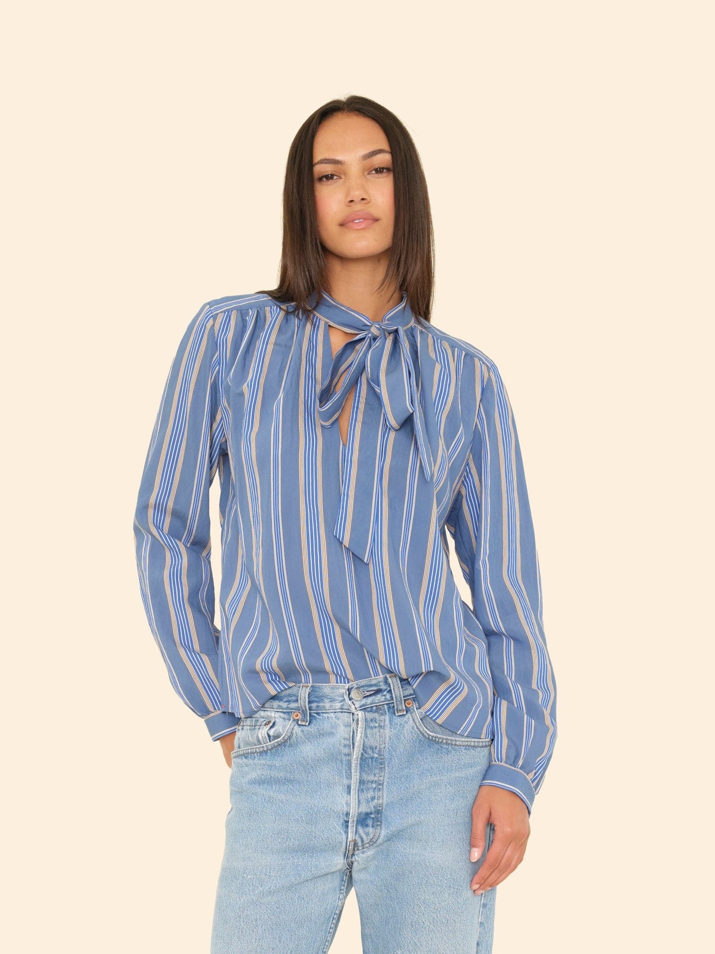 X2507 Top Navy Blue Stripe Sabina Top Navy Blue Stripe Sabina Top