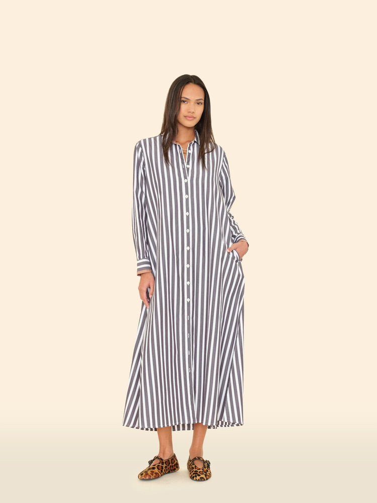 boden blue stripe dress Boden Women's Pia Cotton Yoke Dress in Blue