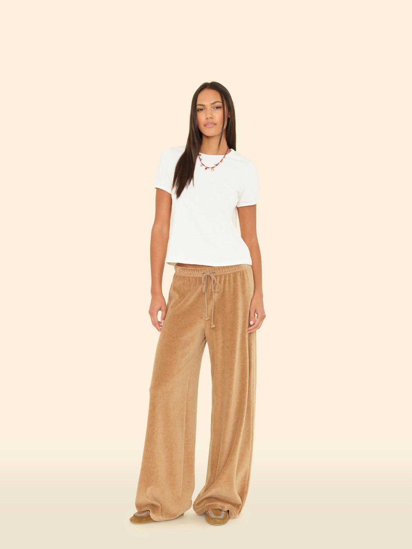 X2508 Pant Heather Camel Manon Velour Pant Heather Camel Manon Velour Pant