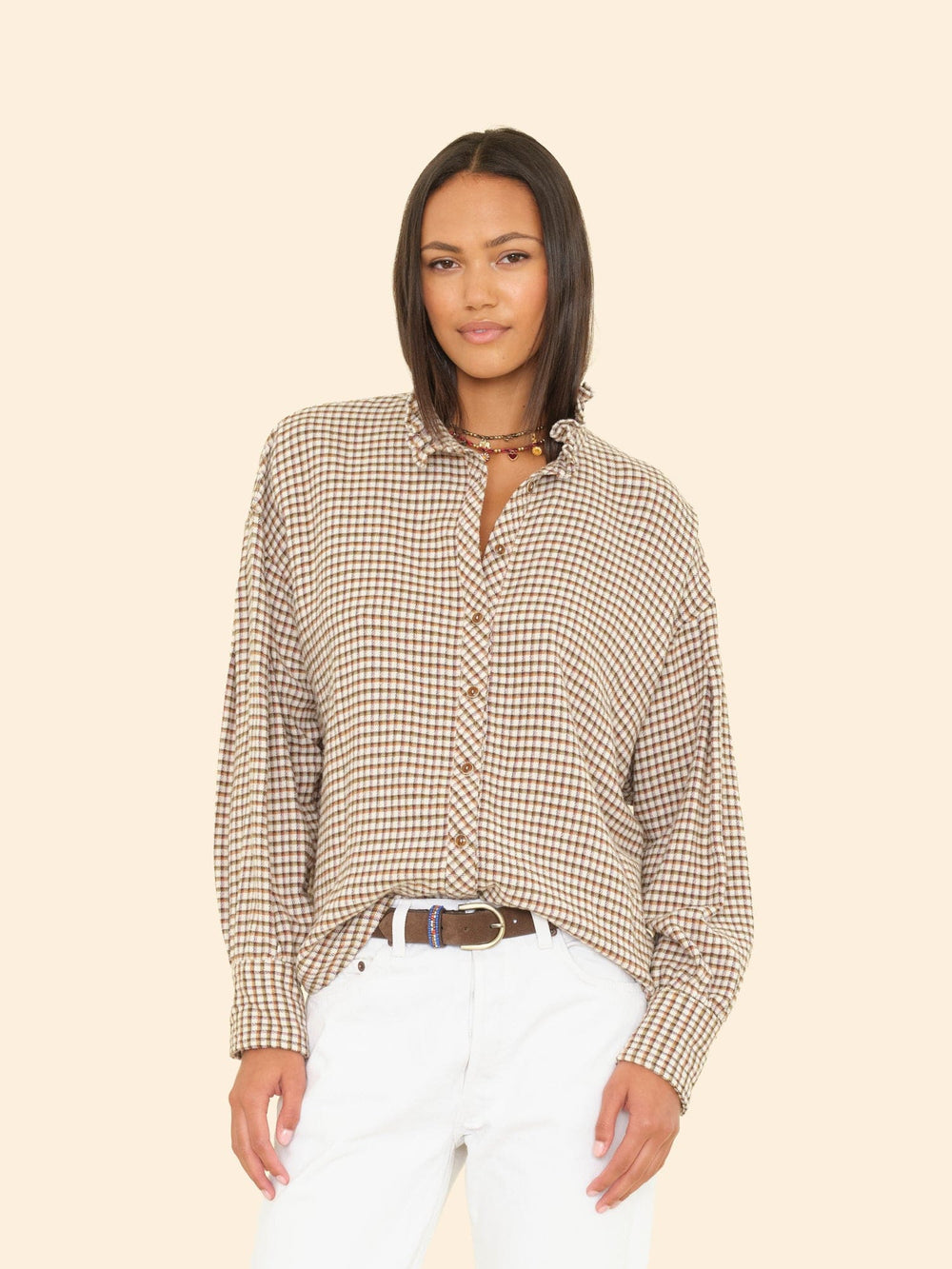 X2508 Shirt Natural Check Jensen Shirt Natural Check Jensen Shirt