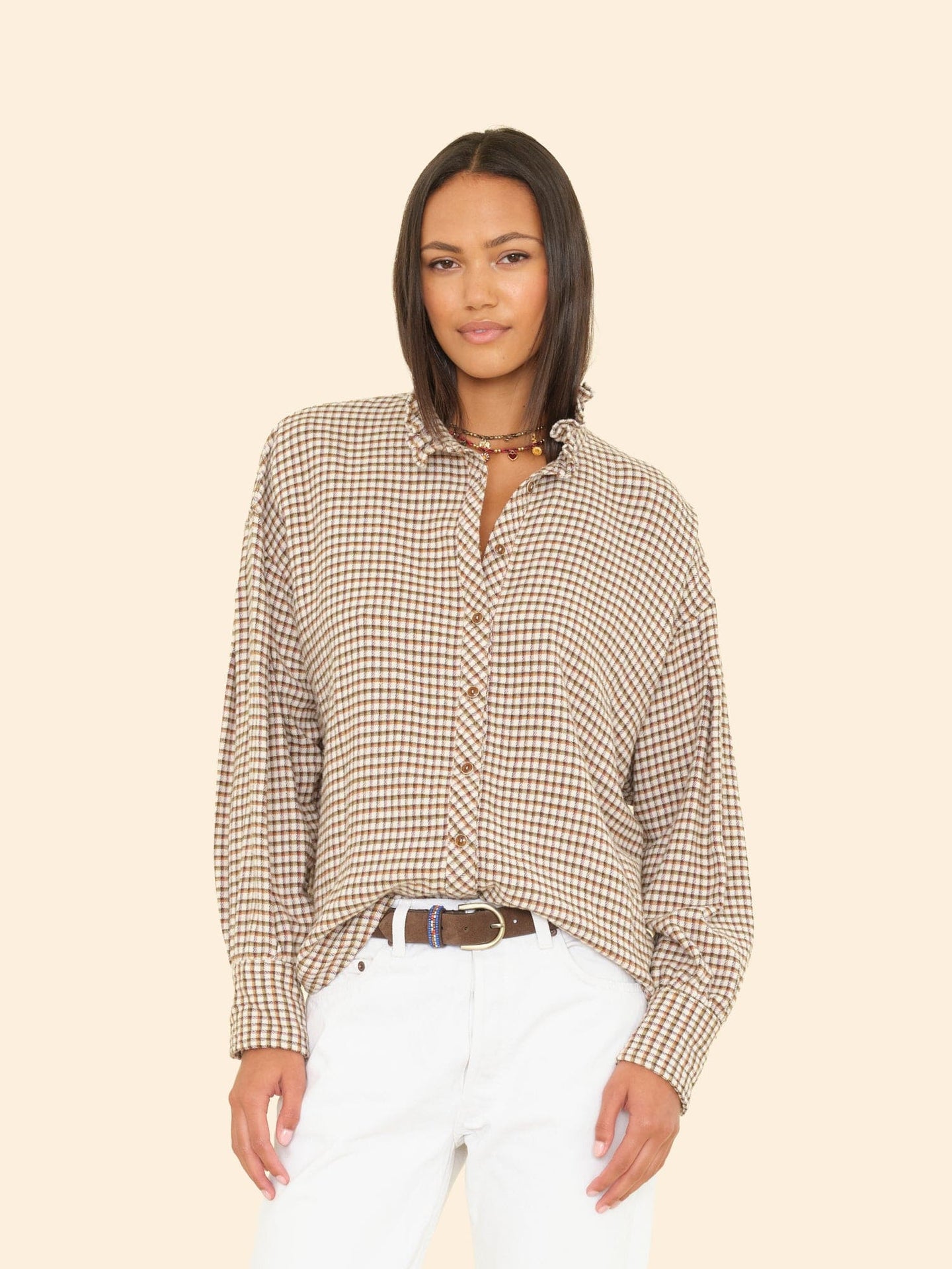 X2508 Shirt Natural Check Jensen Shirt Natural Check Jensen Shirt