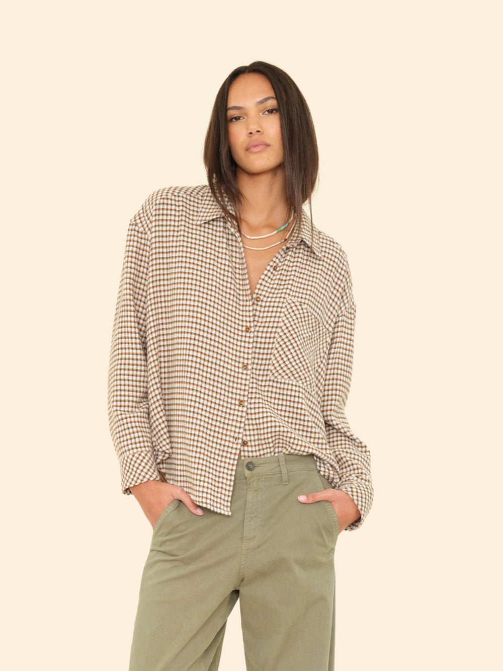 X2508 Shirt Natural Check Jordy Shirt Natural Check Jordy Shirt