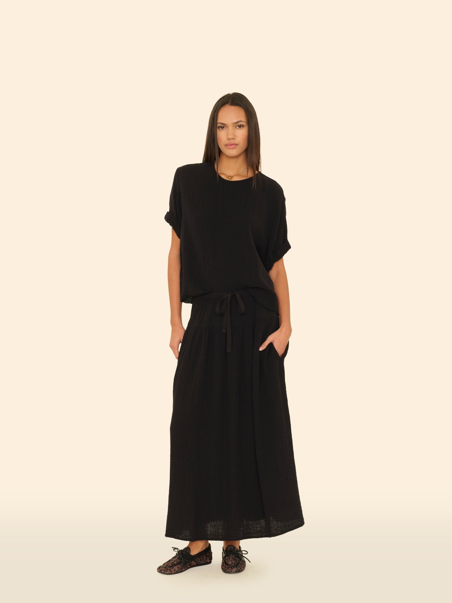 chieko+ soft volume skirt​ 36 ブラック　スカート HeRIN.CYE | CLO Many tuck volume skirt (スカート(ロング) ) |SHEL