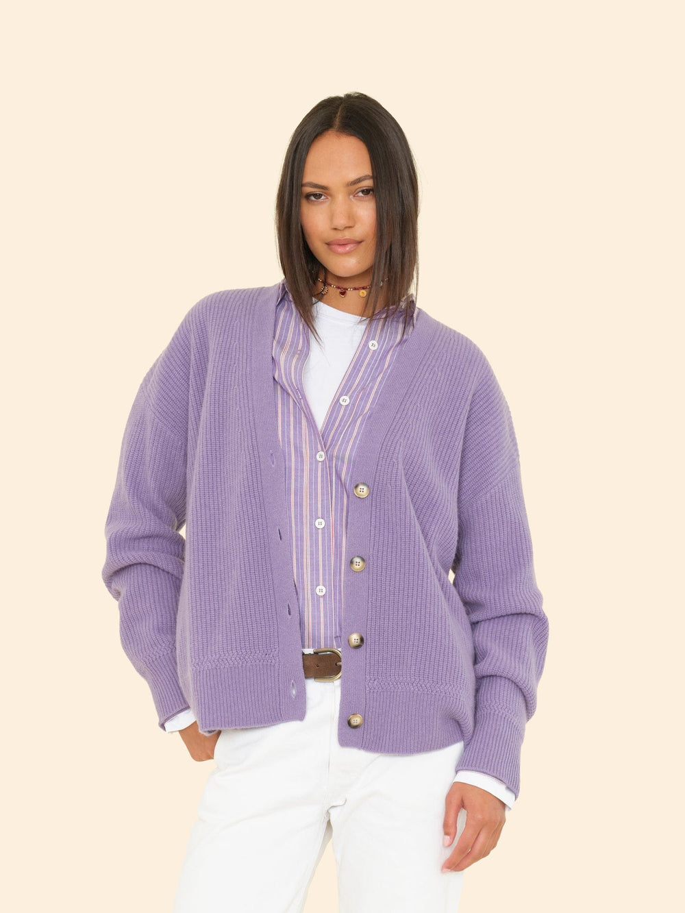 X2508 Sweater Chalk Violet Ramona Cardigan Chalk Violet Ramona Cardigan