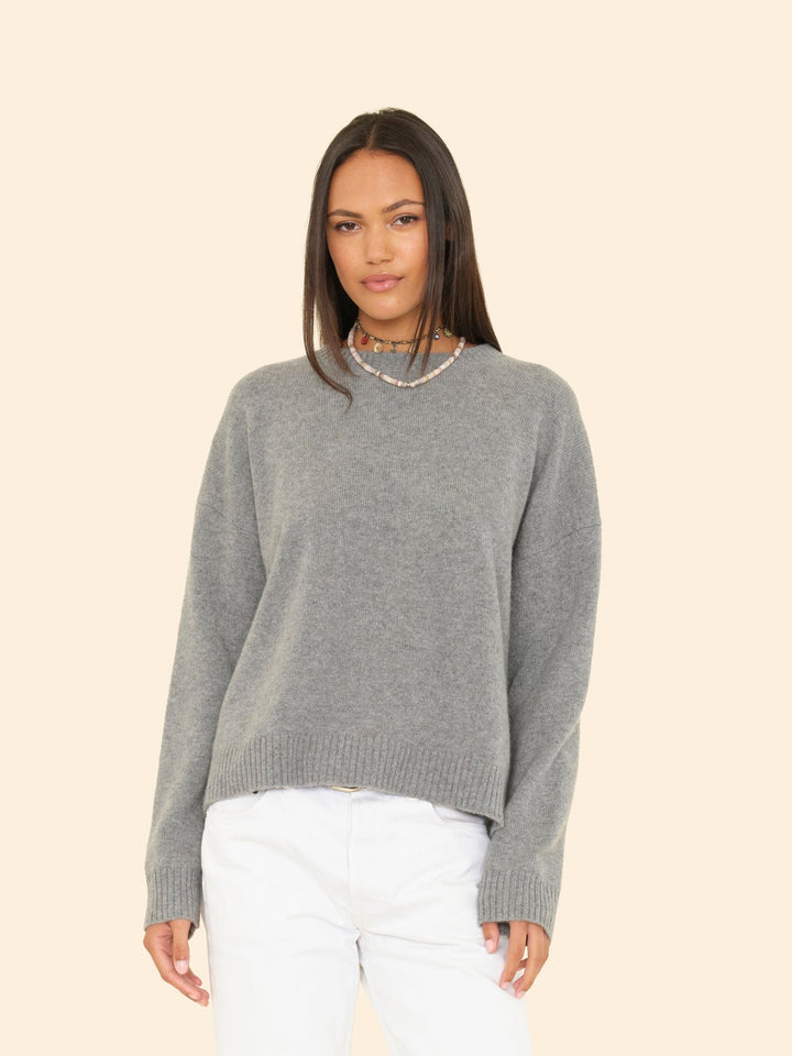 X2508 Sweater Flannel Grey Heather Lela Sweater Flannel Grey Heather Lela Sweater