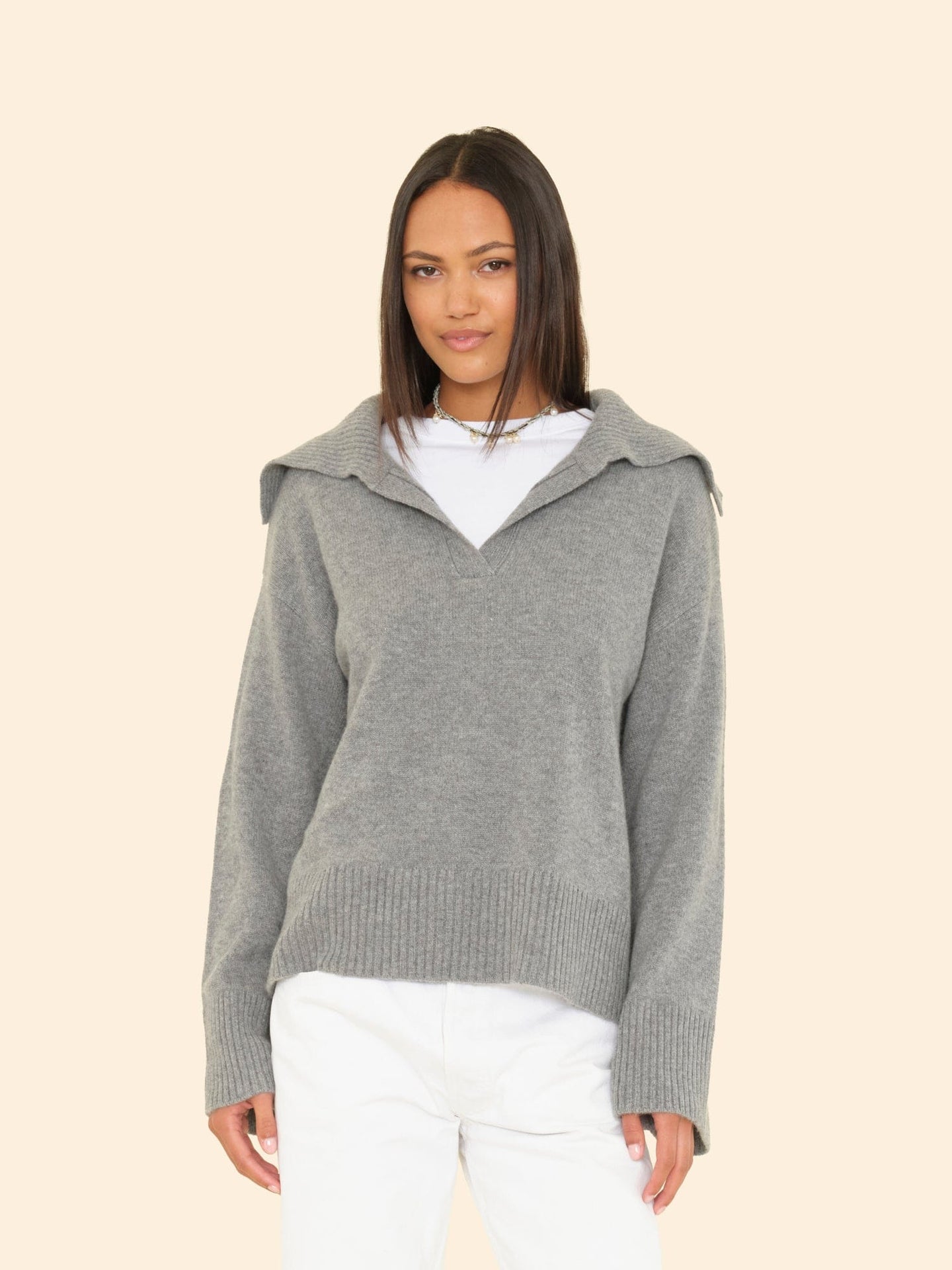 X2508 Sweater Flannel Grey Heather Mattia Sweater Flannel Grey Heather Mattia Sweater