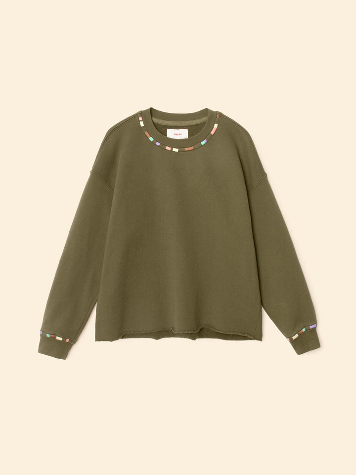 X2508 Sweatshirt Clover Green Embroidered Honor Sweatshirt Clover Green Embroidered Honor Sweatshirt