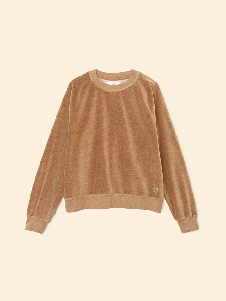 X2508 Sweatshirt Heather Camel Pierre Velour Sweatshirt Heather Camel Pierre Velour Sweatshirt
