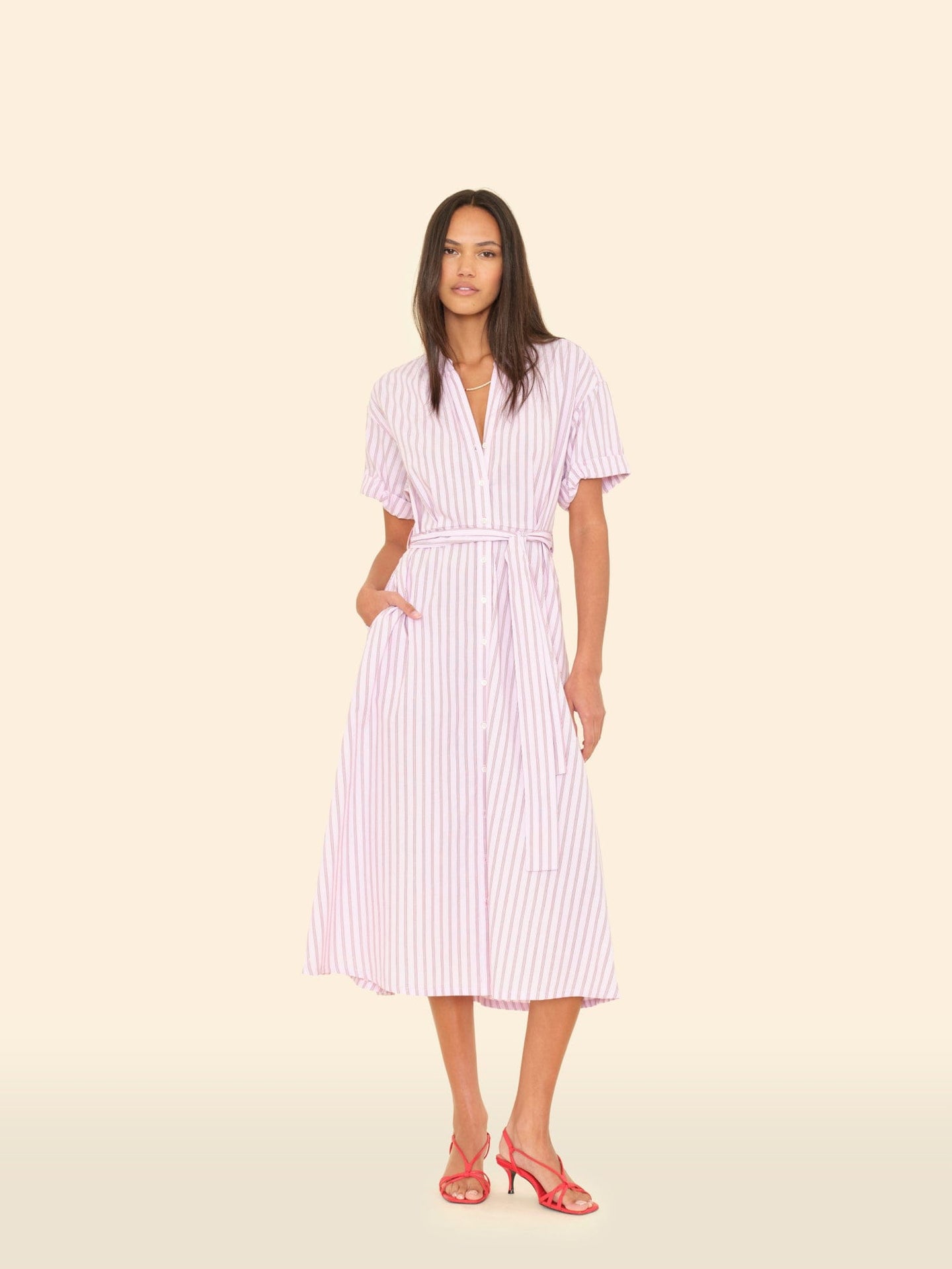 X2509 Dress Blush Cherry Stripe Liora Dress Blush Cherry Stripe Liora Dress