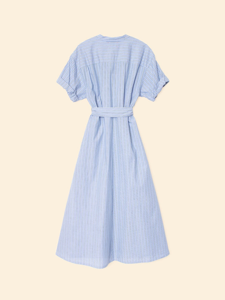 X2509 Dress Chambray Teal Stripe Liora Dress Chambray Teal Stripe Liora Dress