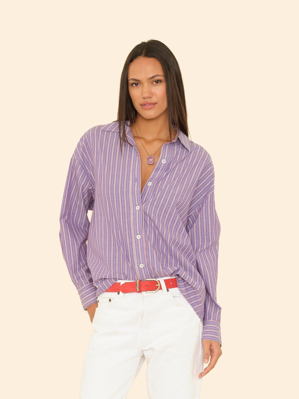 X2509 Shirt Violet Rouge Stripe Hayven Shirt Violet Rouge Stripe Hayven Shirt
