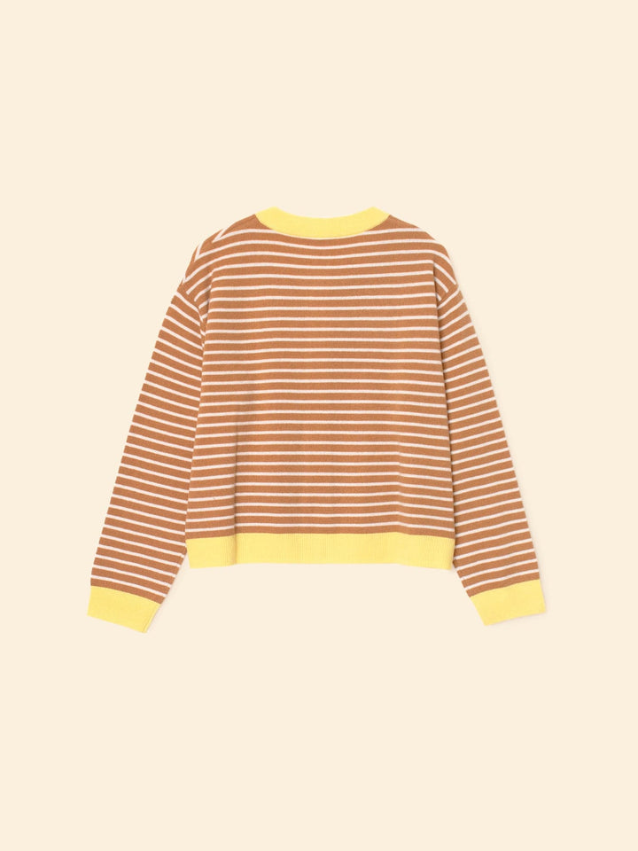 X2509 Sweater Camel Stripe Lillian Cardigan Camel Stripe Lillian Cardigan