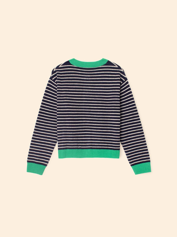 X2509 Sweater Navy Stripe Lillian Cardigan Navy Stripe Lillian Cardigan