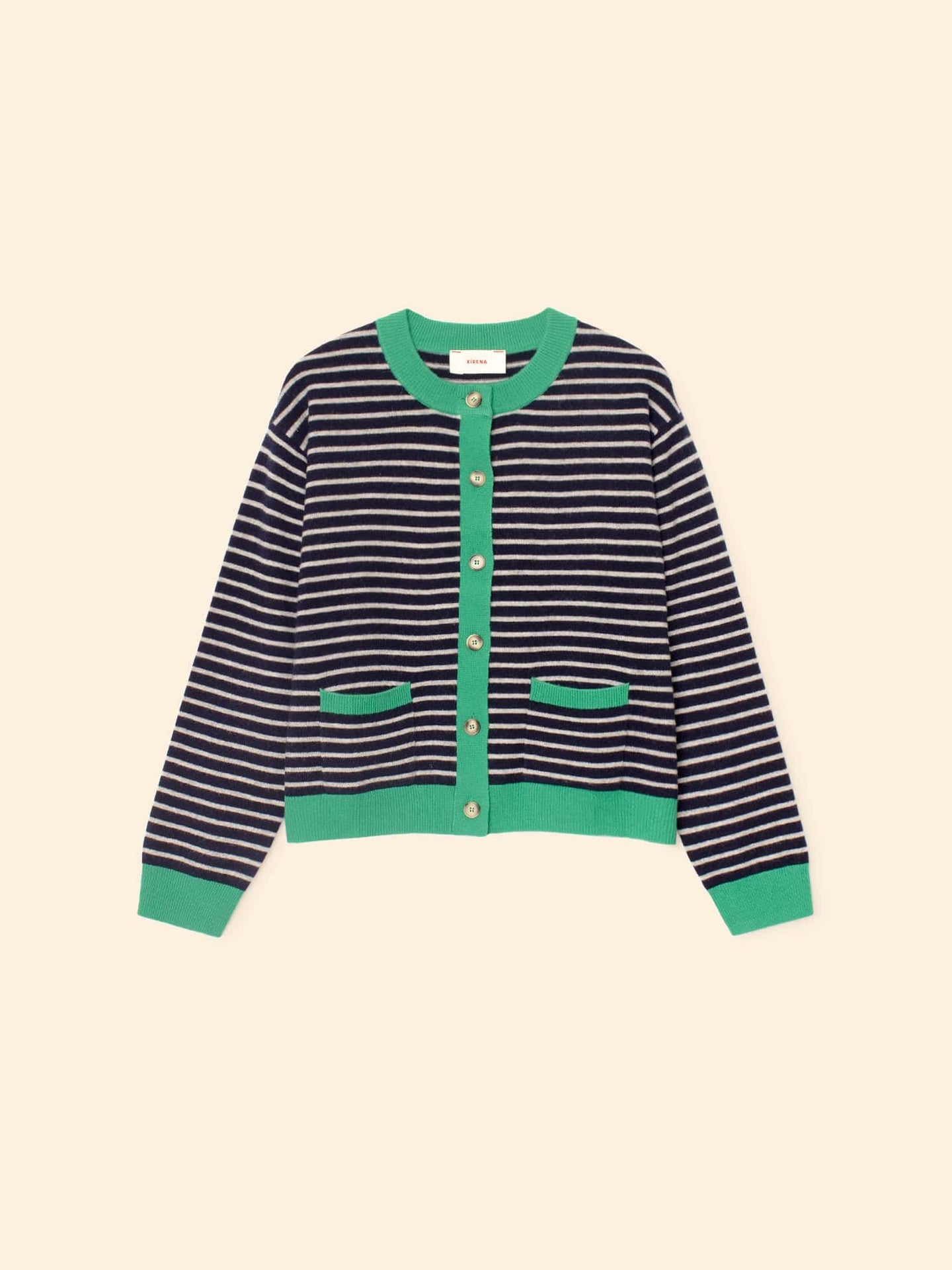 X2509 Sweater Navy Stripe Lillian Cardigan Navy Stripe Lillian Cardigan