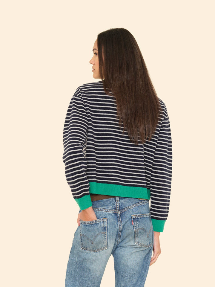 X2509 Sweater Navy Stripe Lillian Cardigan Navy Stripe Lillian Cardigan