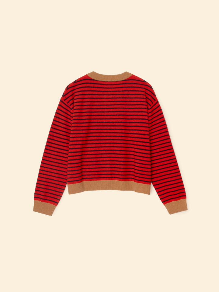 X2509 Sweater Red Stripe Lillian Cardigan Red Stripe Lillian Cardigan