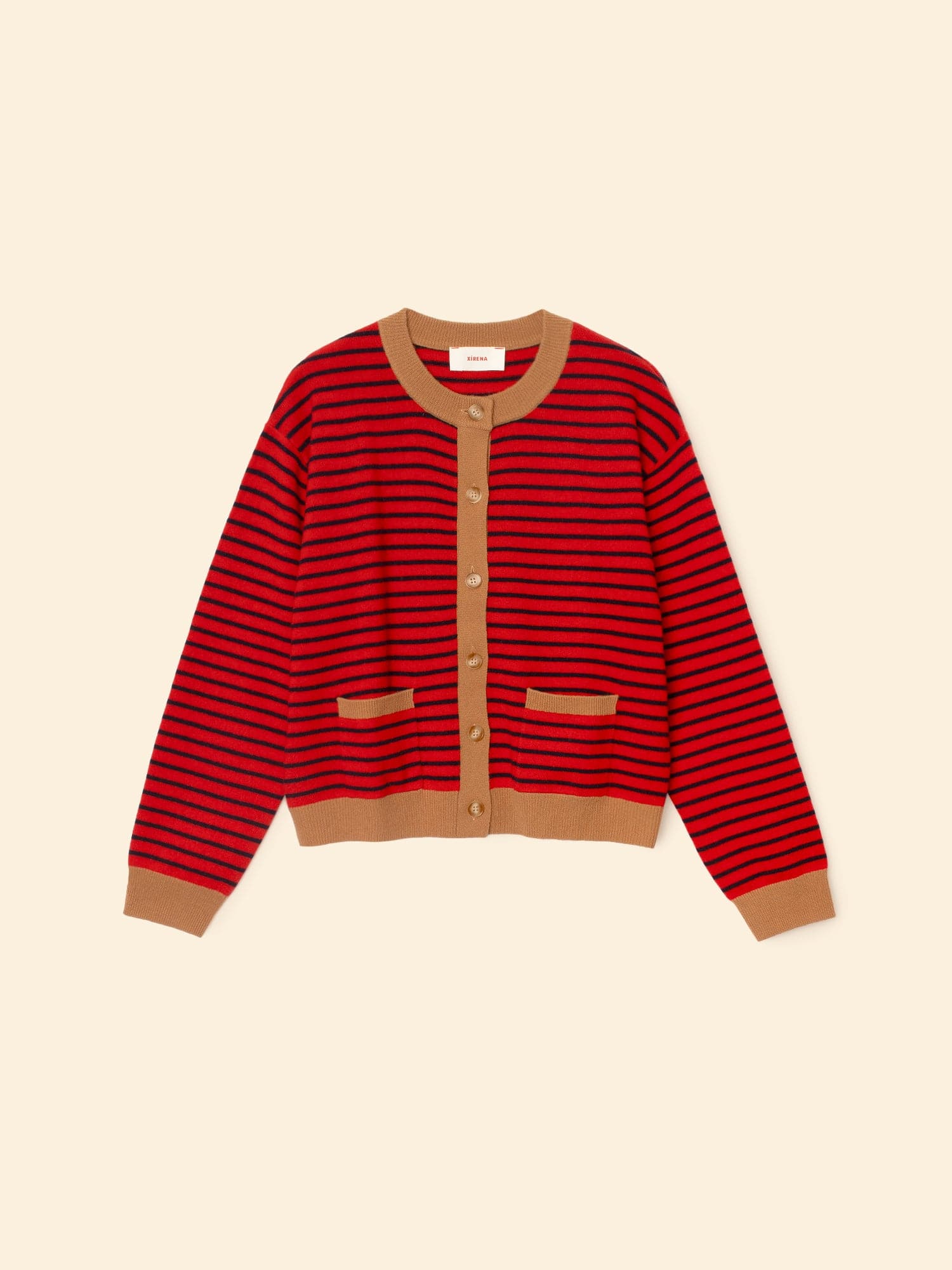 【TENDER PERSON 】STRIPE KNIT CARDIGAN Striped Cable Cardigan - Navy/Ivory Stripe – Marea by Liz Joy