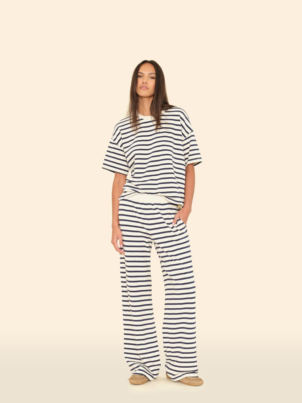 X2509 Sweatpant Natural Stripe Emmette Terry Sweatpant Natural Stripe Emmette Terry Sweatpant