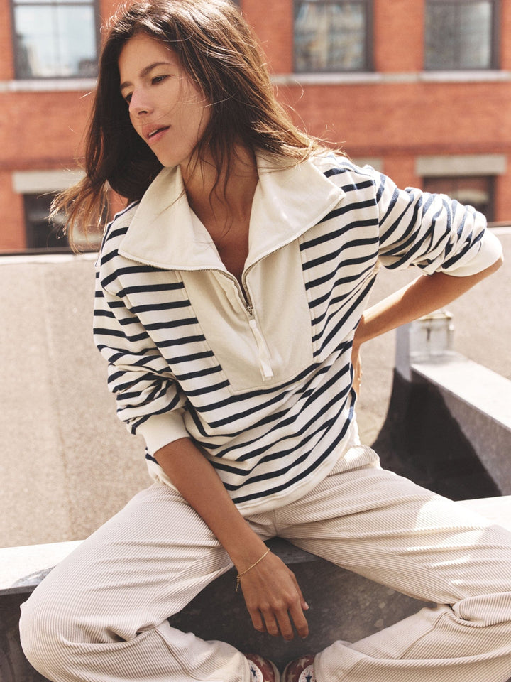 X2509 Sweatshirt Natural Stripe Kat Terry Sweatshirt Natural Stripe Kat Terry Sweatshirt