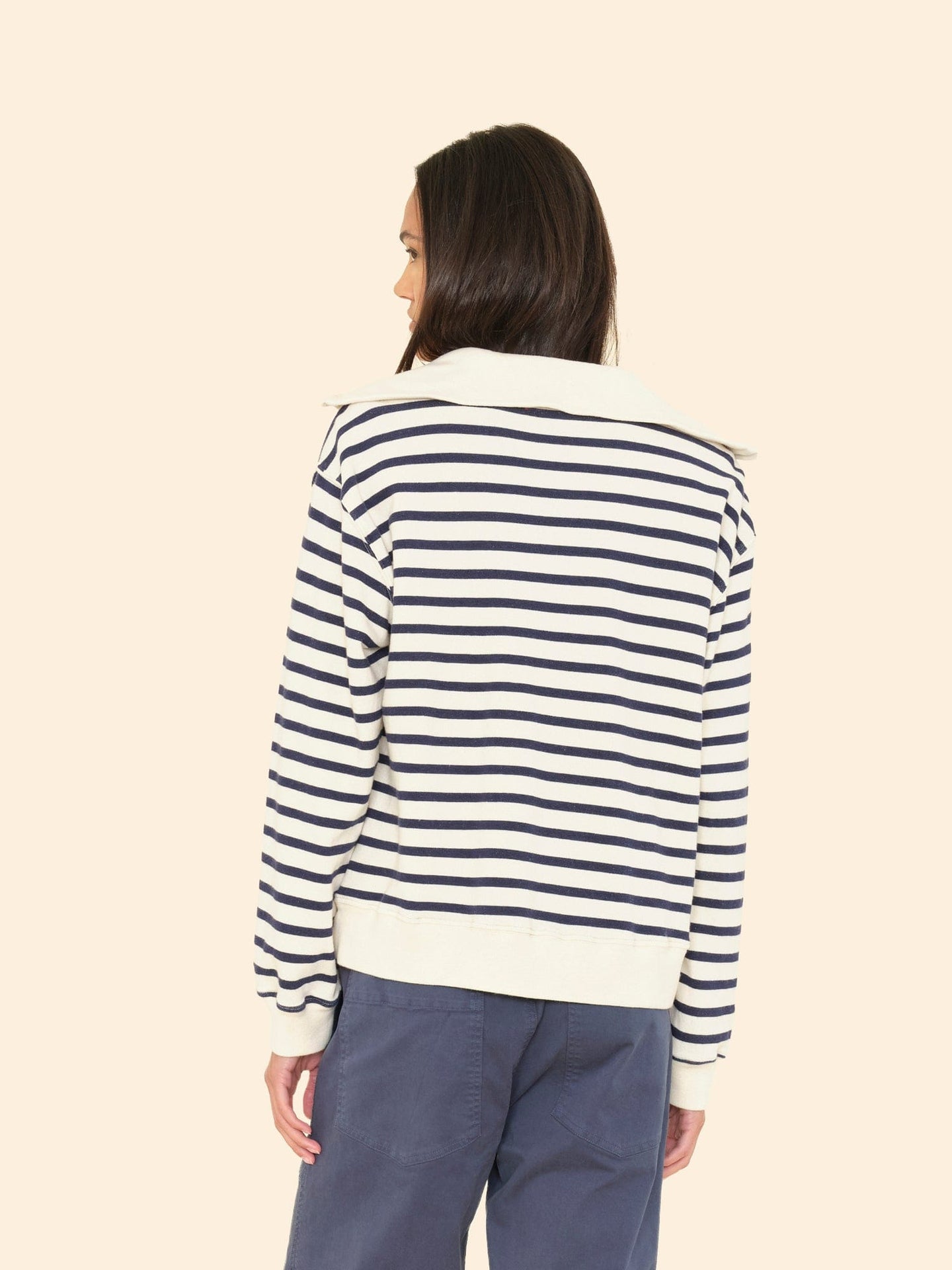 X2509 Sweatshirt Natural Stripe Kat Terry Sweatshirt Natural Stripe Kat Terry Sweatshirt