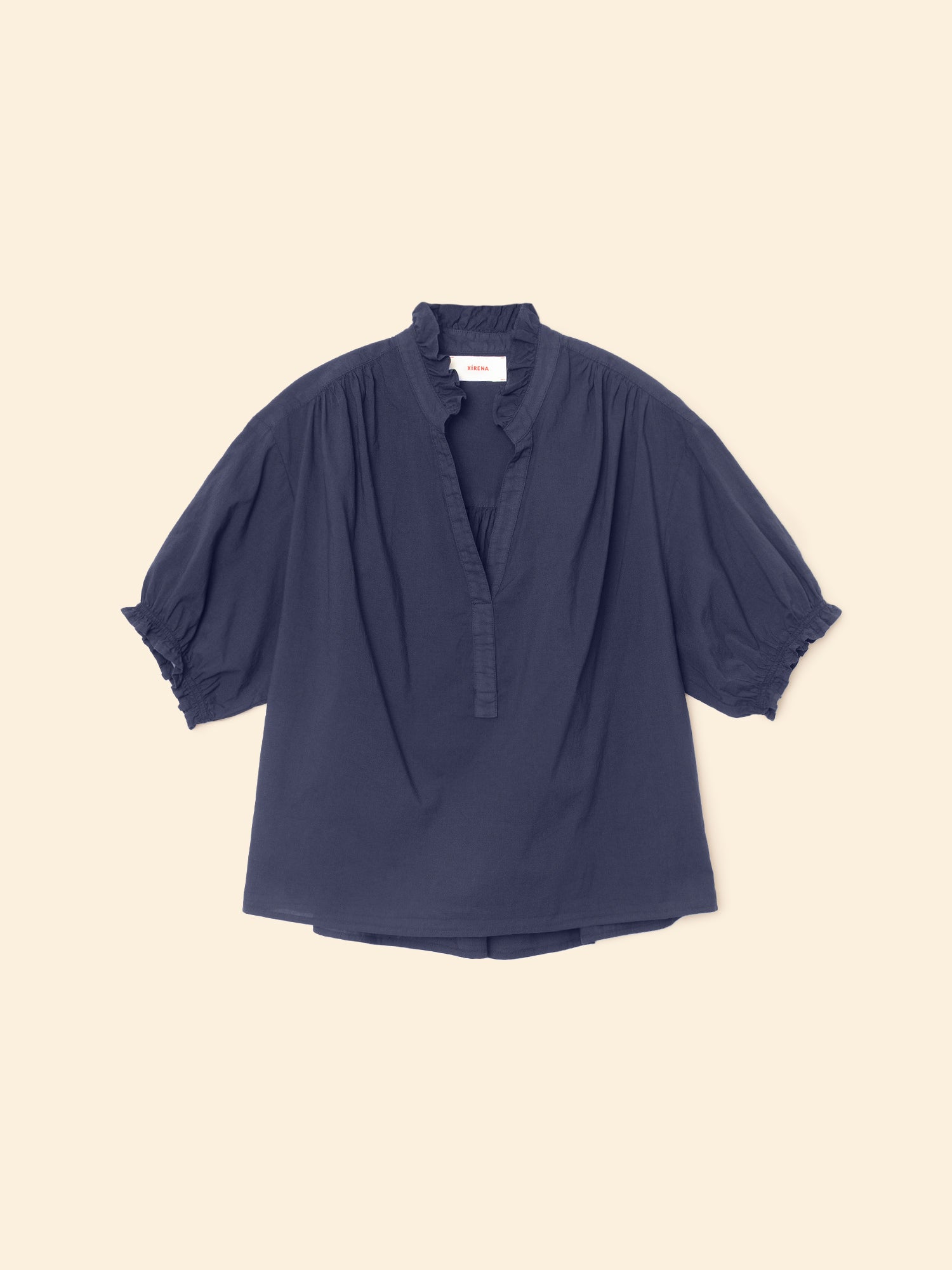 【新品・未使用】Deuxieme Classe XIRENA コットンシャツ x2509-top-navy-cam-top-navy-