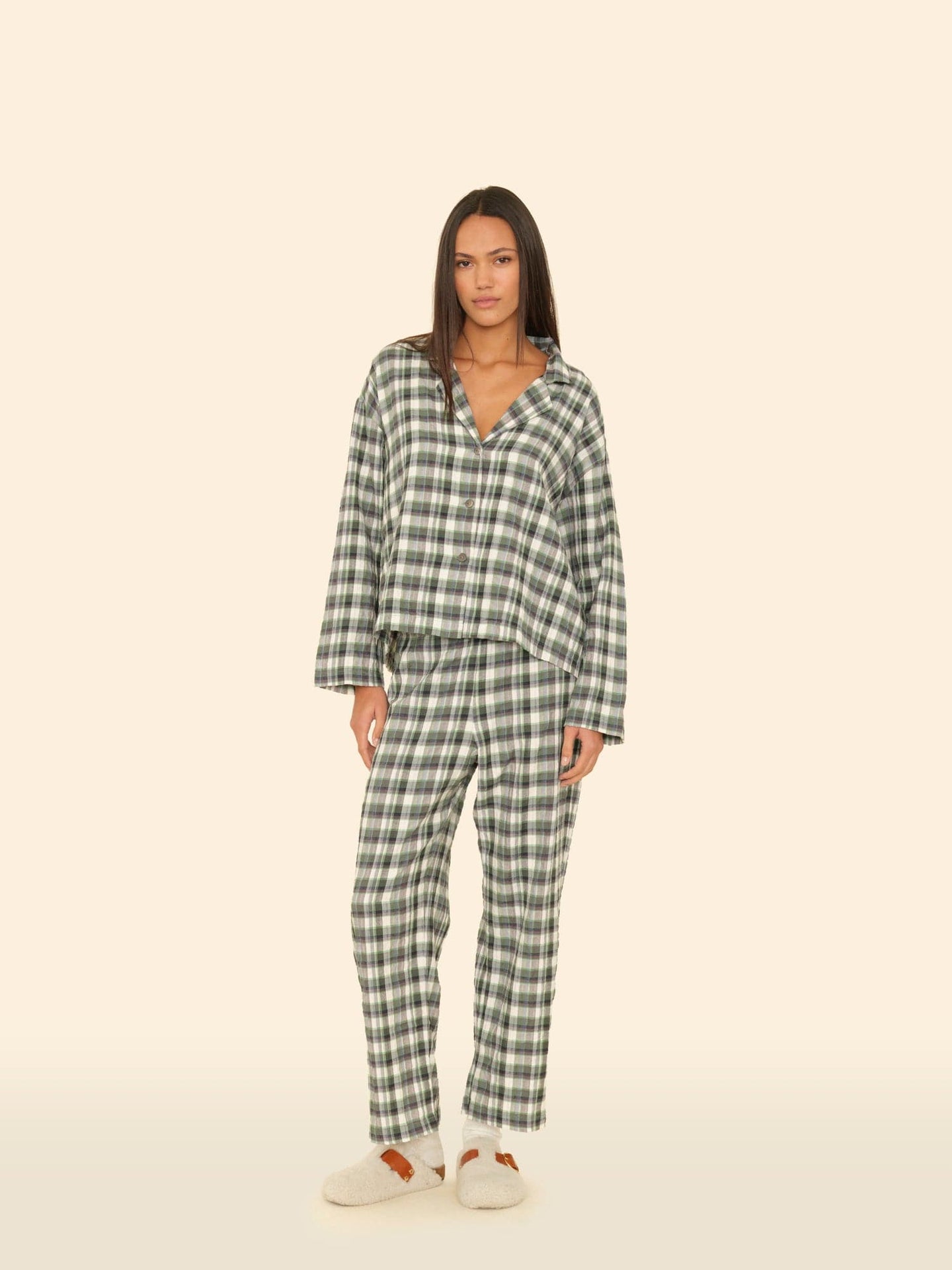 X2510 Pajama Set Green Brook Lyra Plaid Pajama Set Green Brook Lyra Plaid Pajama Set