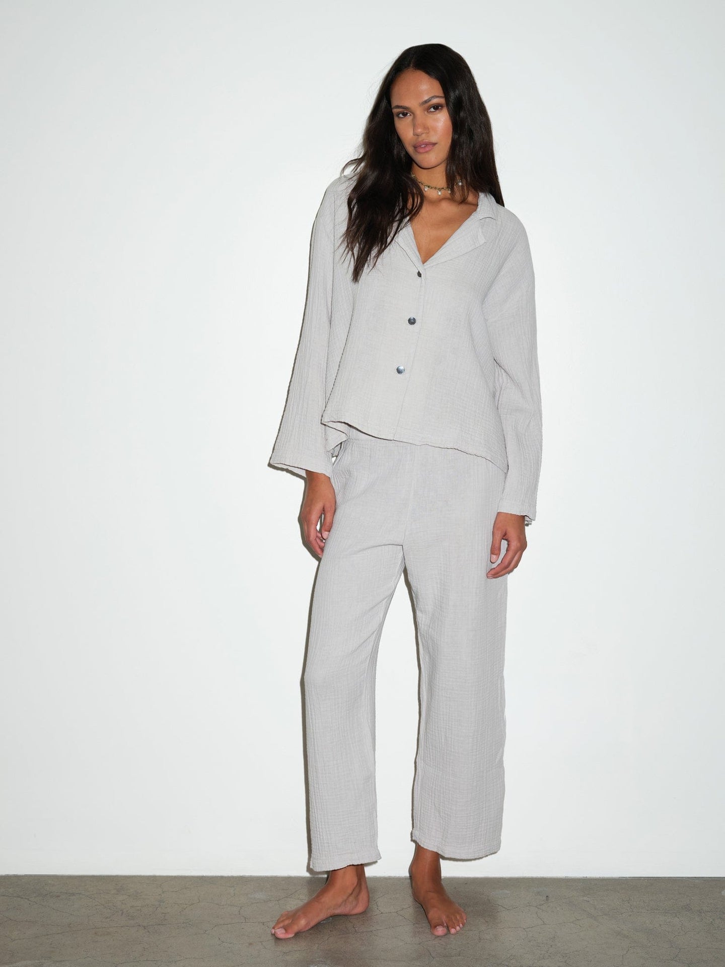 X2510 Pajama Set Grey Mist Lyra Gauze Pajama Set Grey Mist Lyra Gauze Pajama Set