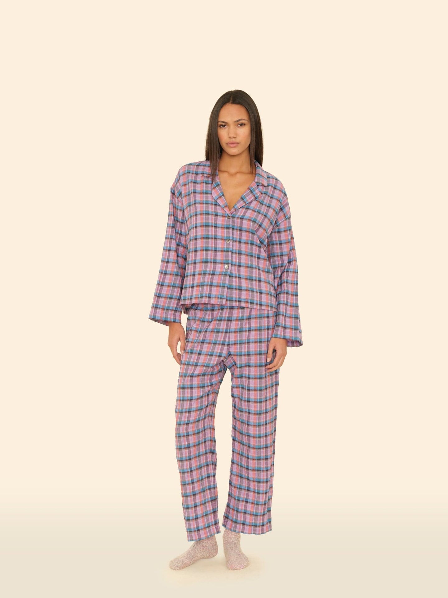 X2510 Pajama Set Moonstone Lyra Plaid Pajama Set Moonstone Lyra Plaid Pajama Set