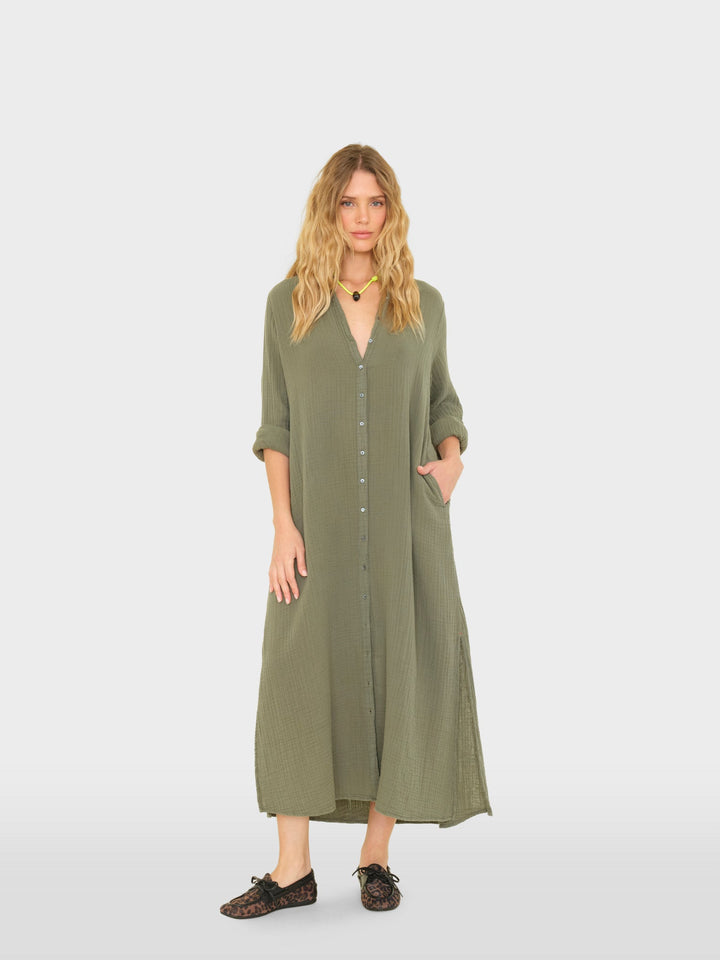 X2601 Dress Olive Moss Boden Gauze Dress Olive Moss Boden Gauze Dress