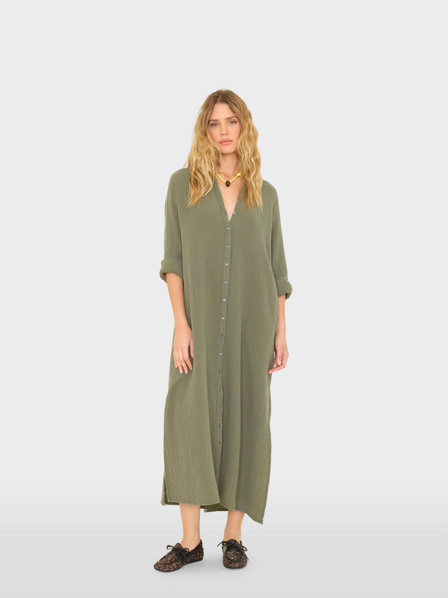 X2601 Dress Olive Moss Boden Gauze Dress Olive Moss Boden Gauze Dress