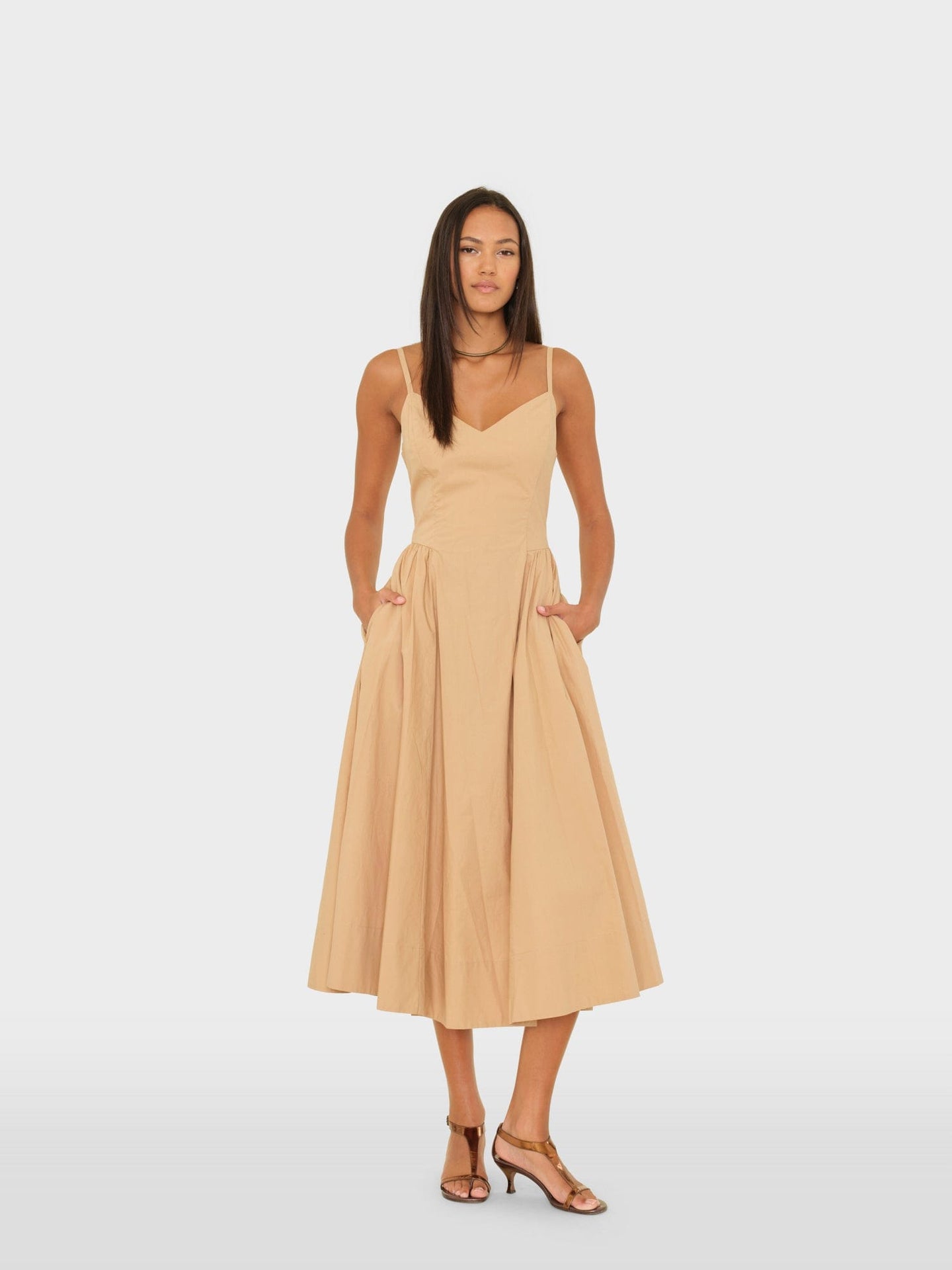 XIRENA Bardot Dress | Tan | Size XS