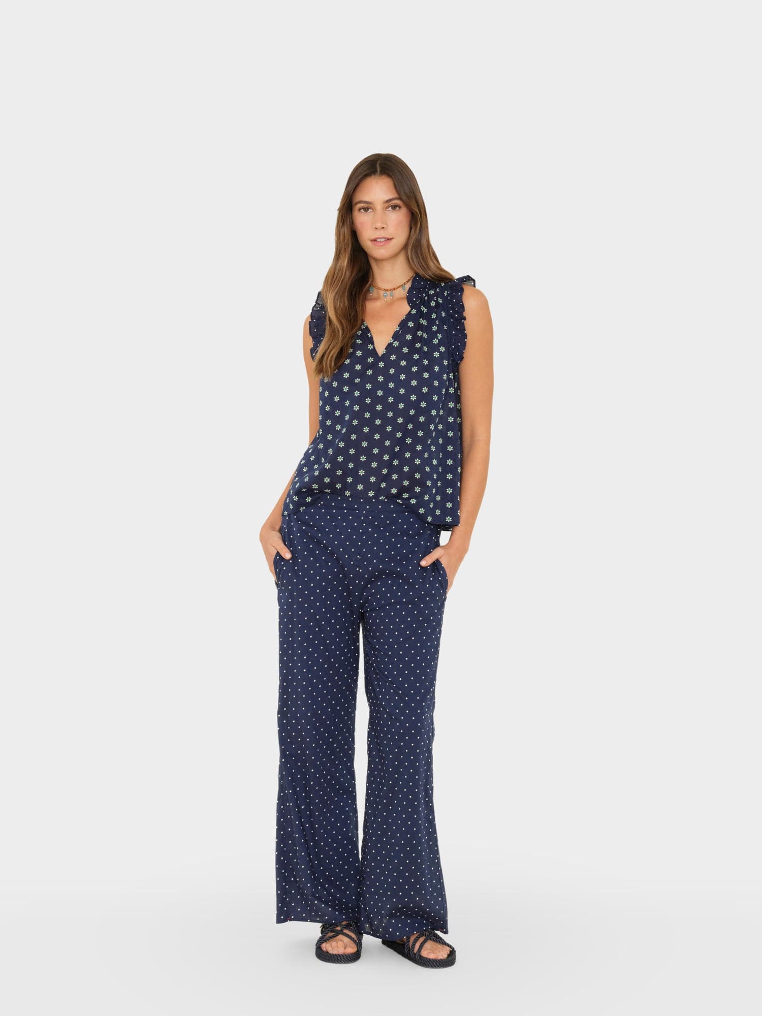 Navy Daisy Tori Pant