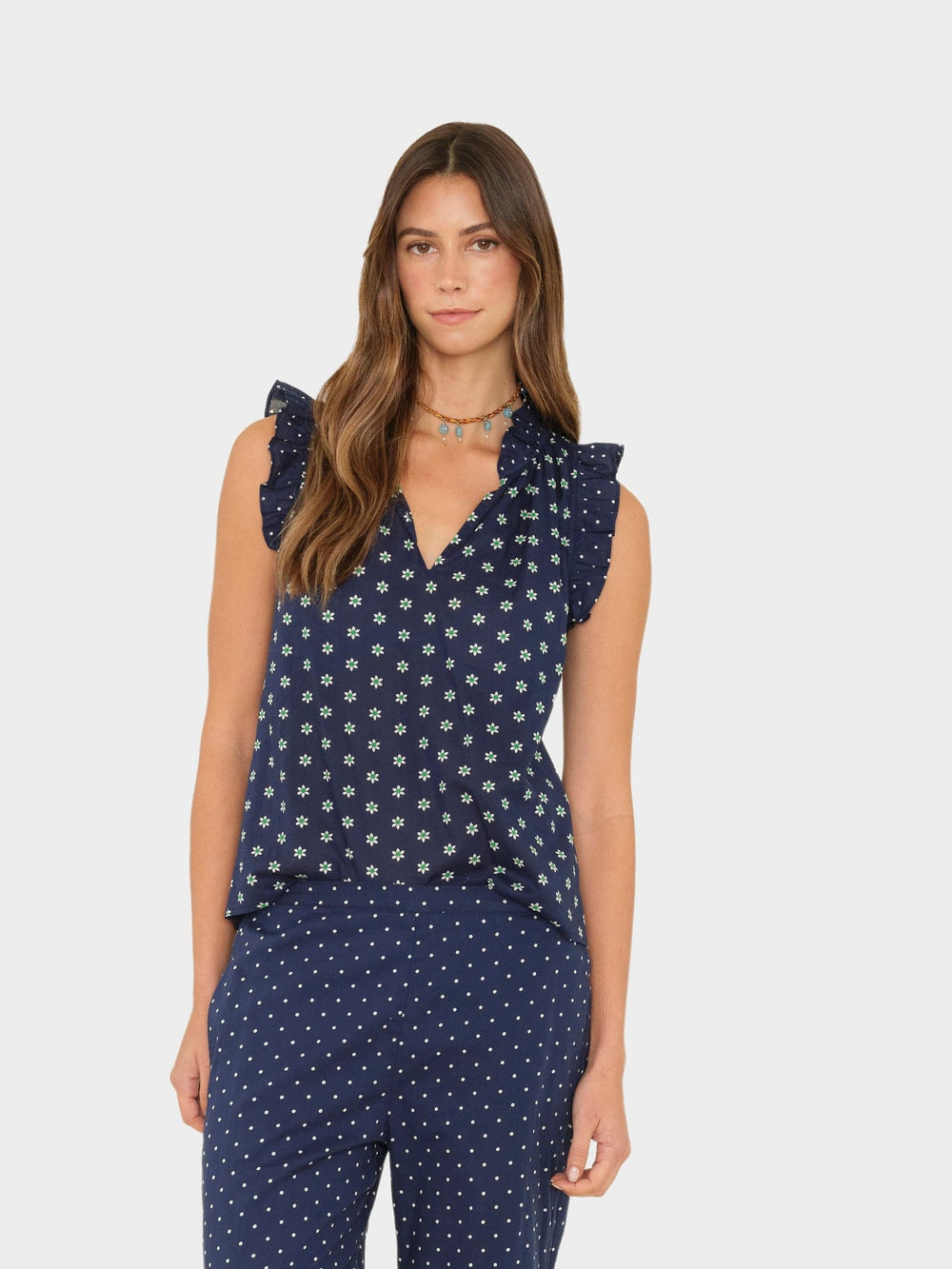 X2601 Top Navy Daisy Bex Top Navy Daisy Bex Top