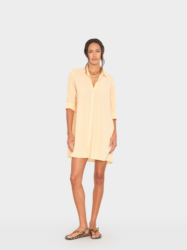 peach shirt dress Femponiq Belted Cotton Shirt Dress