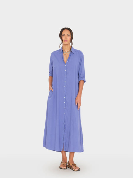 boden light blue dress Boden Women's Mae Linen Blend Shirt Dress in Blue main image 1