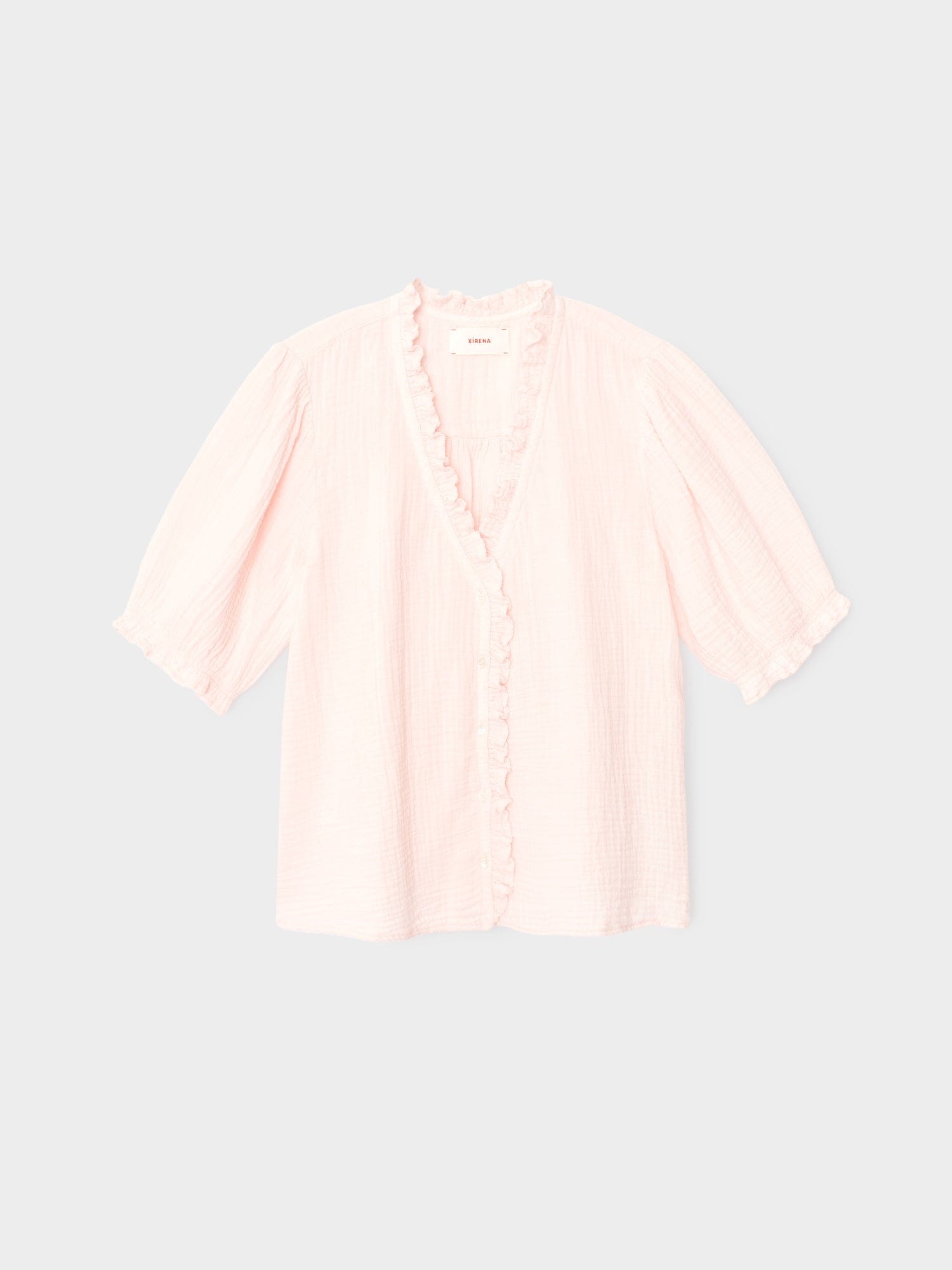 キセレナ　XIRENA SH シャツ　ピンクストライプ Xirena - Sydney Shirt In Pink Kiss – Blond Genius