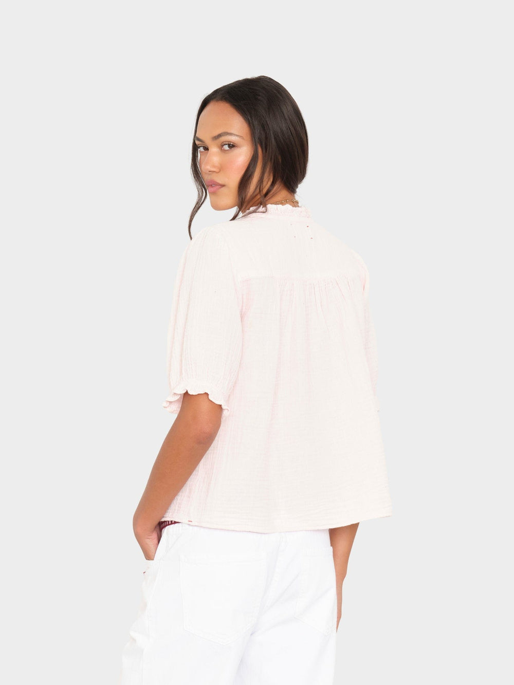 X2602 Shirt Pink Dawn Jenna Gauze Shirt Pink Dawn Jenna Gauze Shirt