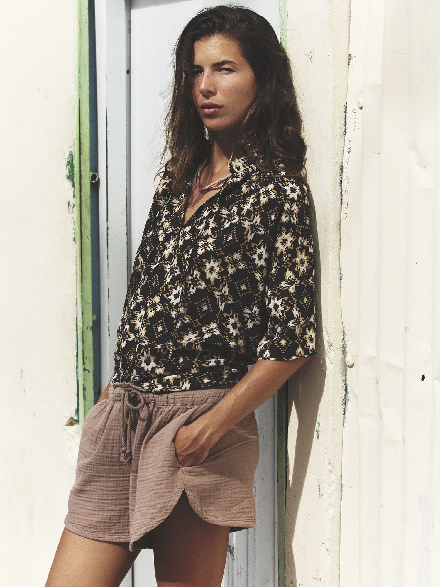 Ash Brown Jenna Gauze Shirt
