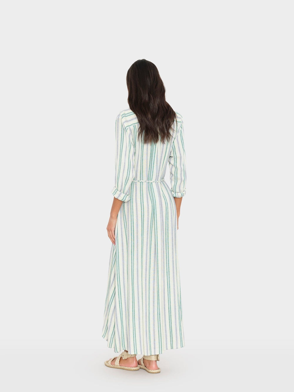 X2603 Dress Blue Moss Stripe Bowen Dress Blue Moss Stripe Bowen Dress