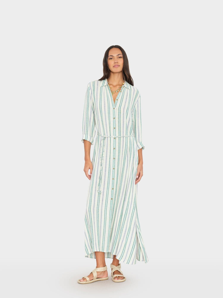 X2603 Dress Blue Moss Stripe Bowen Dress Blue Moss Stripe Bowen Dress