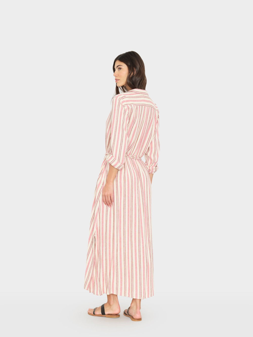 X2603 Dress Dusty Pink Stripe Bowen Dress Dusty Pink Stripe Bowen Dress
