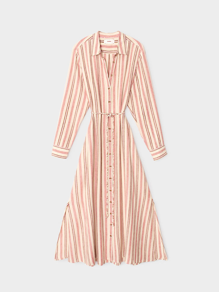 X2603 Dress Dusty Pink Stripe Bowen Dress Dusty Pink Stripe Bowen Dress