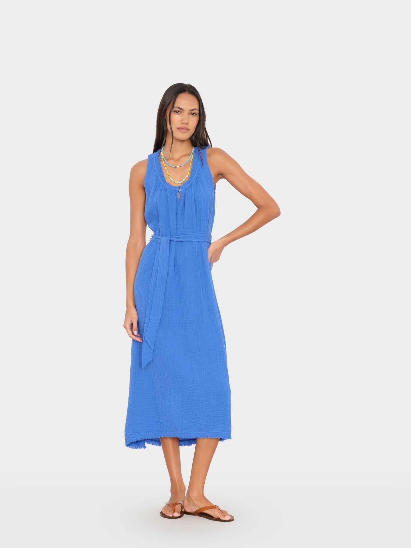 nautical cocktail dress Voodoo Vixen Blue Nautical Button Flare Dress – Unique Vintage main image 0