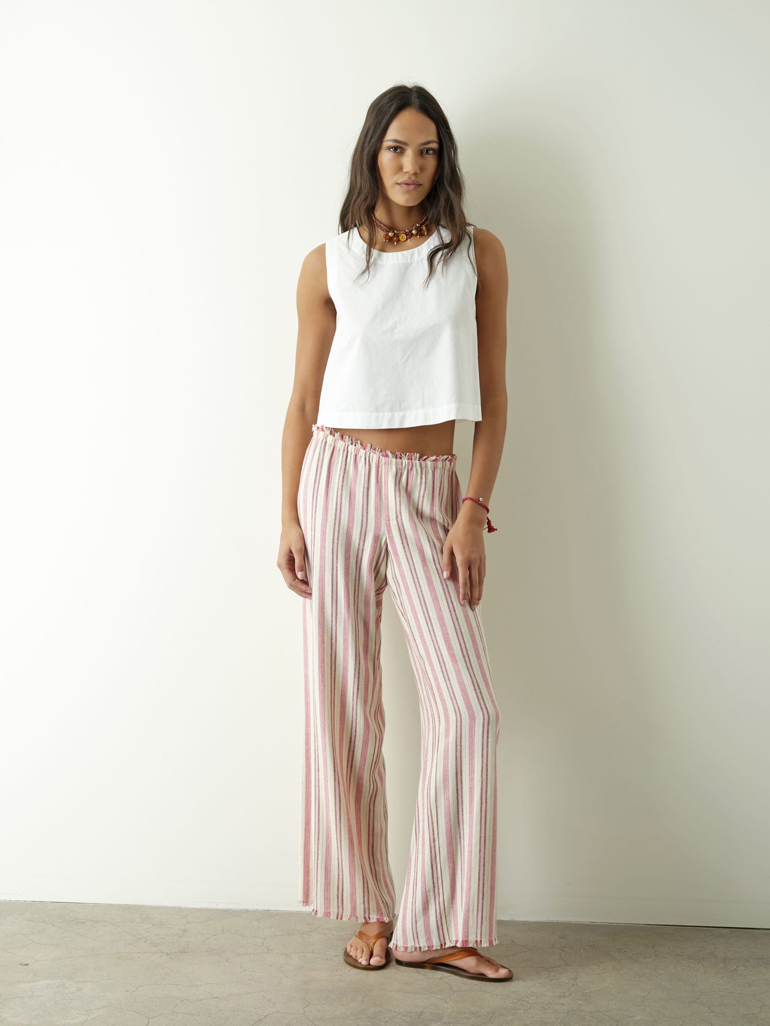 Dusty Pink Stripe Joseph Pant