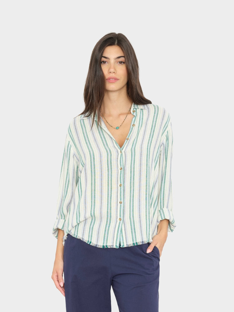X2603 Shirt Blue Moss Stripe Bowie Shirt Blue Moss Stripe Bowie Shirt