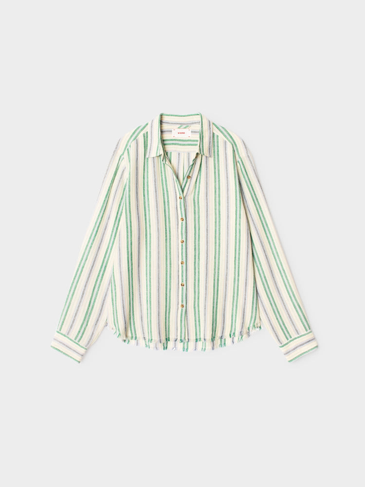 X2603 Shirt Blue Moss Stripe Bowie Shirt Blue Moss Stripe Bowie Shirt