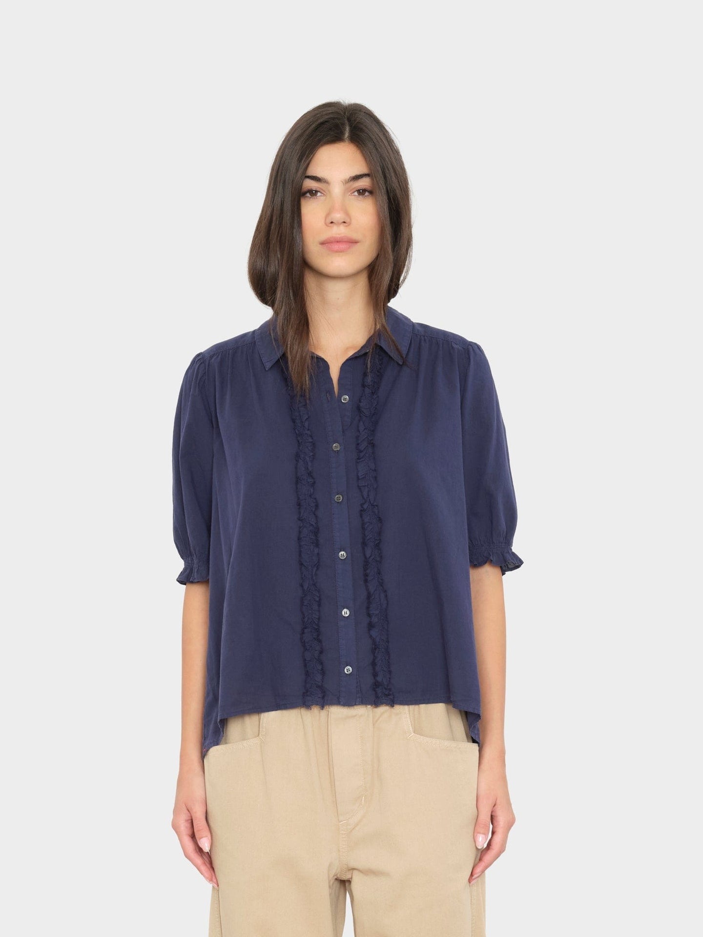 Xirena Baron Shirt in Navy L / Navy