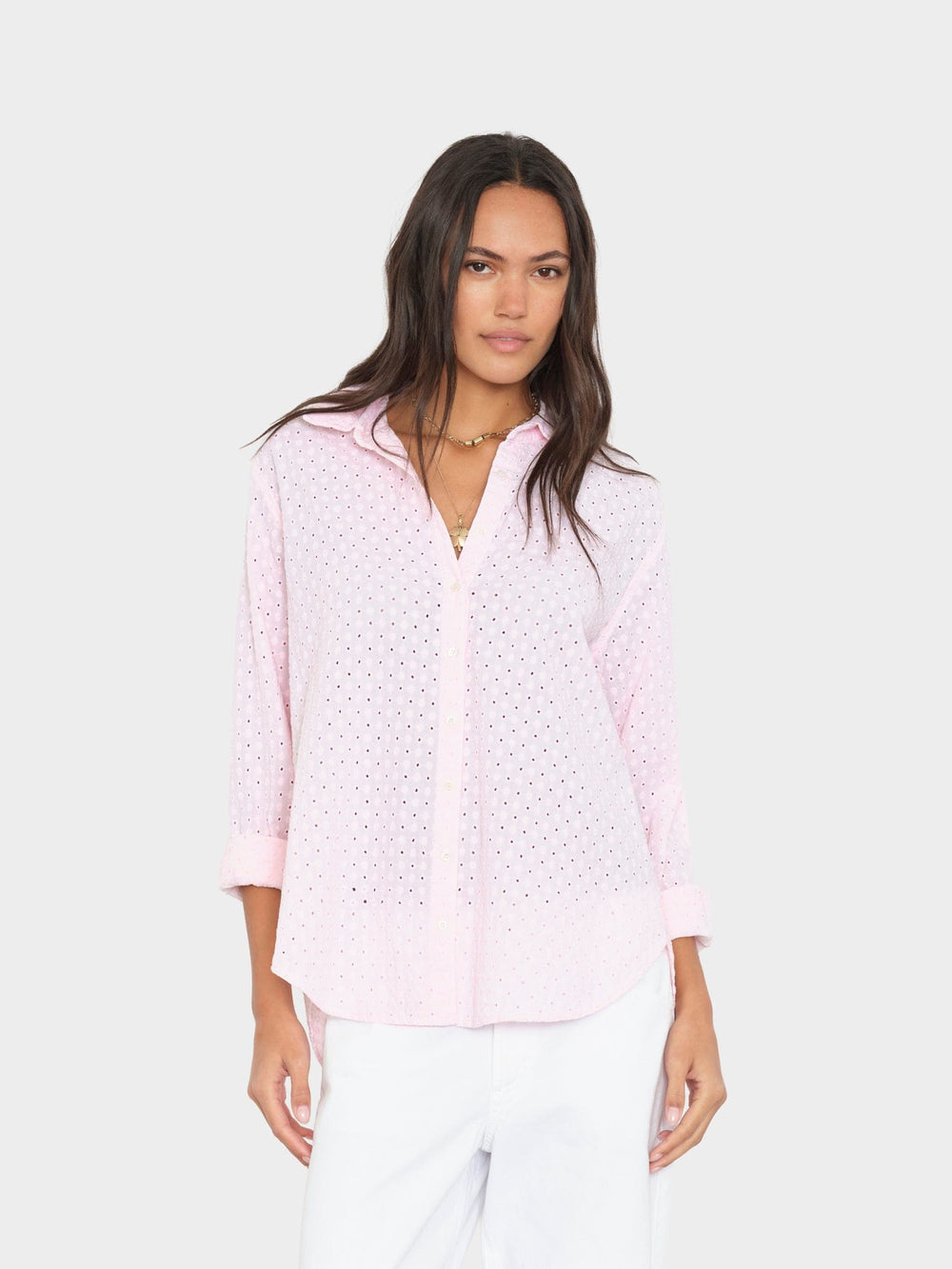 X2603 Shirt Pale Rose Beau Embroidered Shirt Pale Rose Beau Embroidered Shirt