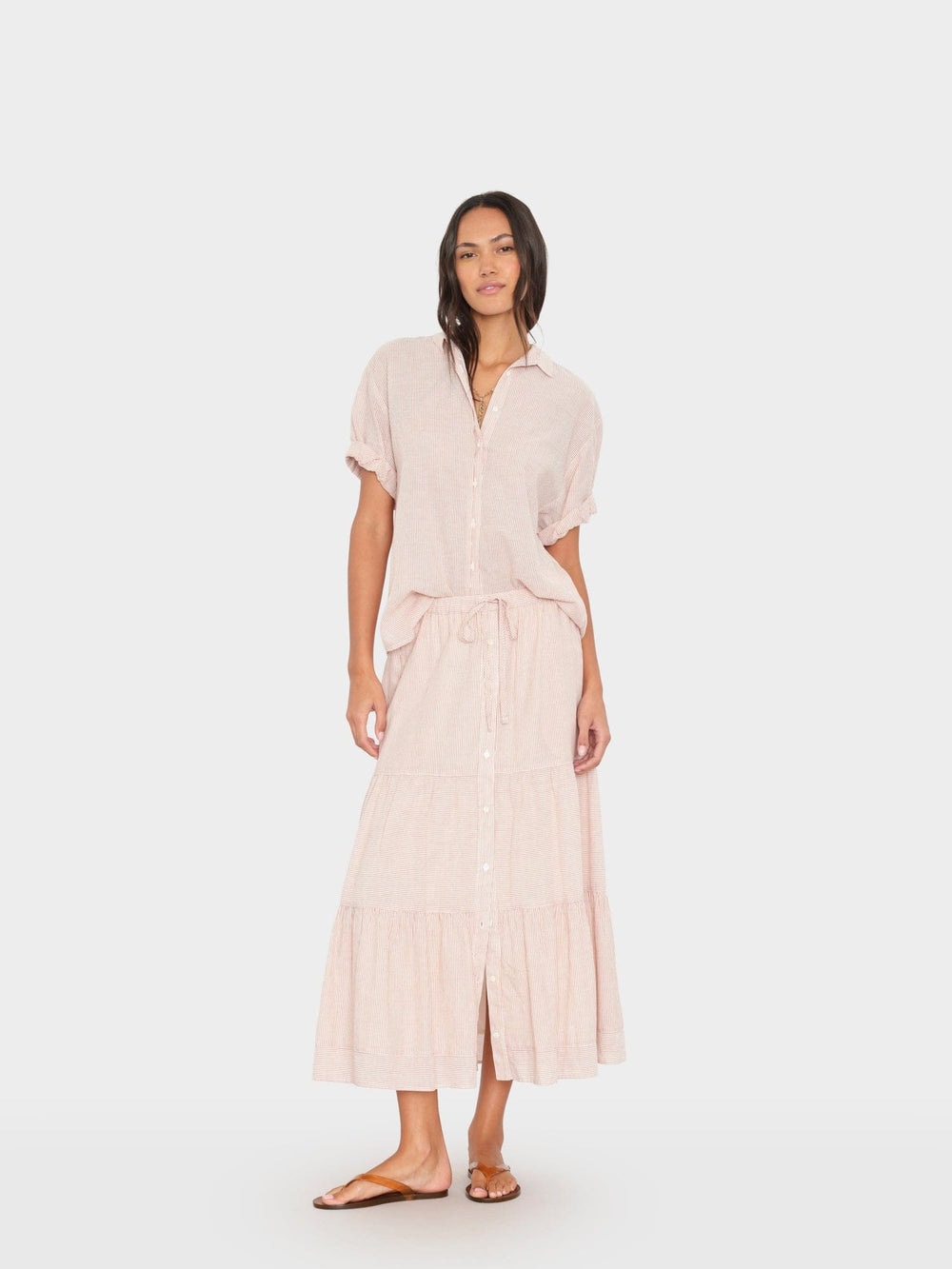 X2603 Skirt Burnt Sienna Stripe Mckenna Skirt Burnt Sienna Stripe Mckenna Skirt
